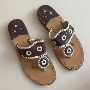 Jack Rogers Purple and White Sandals
